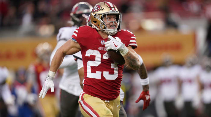 49ers running back Christian McCaffrey is as good in the passing game as he is running the football.